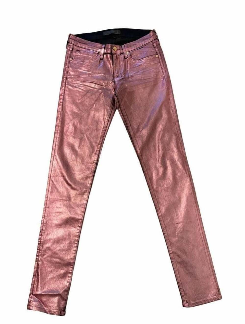 Juicy Couture Metallic Rose Gold Skinny Jeans Women’s 27 USA Y2K Glam